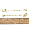 Brass Clear Cubic Zirconia Chain Moon European Safety Chain Charms KK-A236-04G-3