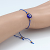 Flat Round with Evil Eye  Braided Bead Bracelets WG2D48B-02-1