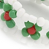 Christmas Theme Glass Seed Beads Stretch Rings for Women RJEW-TA00159-4