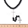 Adjustable Stainless Steel Double Cross Pendant Necklaces NJEW-F336-02P-5