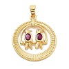 Rack Plating Brass Micro Pave Cubic Zirconia Pendants KK-Z071-55G-1