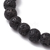 Round Natural Lava Rock Beads Stretch Bracelets for Women BJEW-JB11401-5