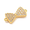 Brass Micro Pave Clear Cubic Zirconia Connector Charms KK-P275-36B-G-2