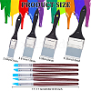 Wooden Paint Brushes Set AJEW-OC0002-90-2