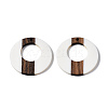 Opaque Resin & Walnut Wood Pendants RESI-T035-23-2