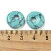 Synthetic Turquoise Donut/Pi Disc Charms G-G142-02O-3