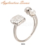 Brass Open Cuff Cup Peg Ring Settings KK-E055-02P-01-4