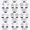 SUPERFINDINGS 36Pcs 9 Styles Alloy Rhinestone Pendants ALRI-FH0001-09-6