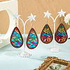 2Pairs 2 Colors Acrylic Dangle Earrings for Women EJEW-TA0001-53A-7