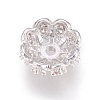 Multi-Petal Brass Micro Pave Cubic Zirconia Bead Caps ZIRC-F088-038P-2