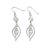 304 Stainless Steel Leaf Dangle Earrings Hand Polished EJEW-Z129-13P-4