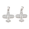 Brass Micro Pave Clear Cubic Zirconia Pendants KK-G549-18C-P-1
