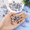 52Pcs 13 Styles Blue Evil Eye Resin European Beads RESI-TA0002-15-6