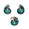 Fashionable high-end Alloy Enamel Conch Stud Earrings & Rings VO6722-3