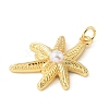 Brass & ABS Plastic Pearl Pendants PL-CBA6938-13G-01-2