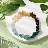 Chakra Natural Green Aventurine & Citrine & Tiger Eye & Obsidian & Quartz Crystal & Flower Amazonite & Topaz Jade Chip Beaded Stretch Bracelets BJEW-JB10777-03-2