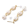 Natural Pearl Dangle Stud Earrings EJEW-P256-42G-2