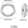 Unicraftale 201 Stainless Steel Spring Gate Rings STAS-UN0010-85P-2