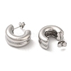 Non-Tarnish 304 Stainless Steel Round Stud Earrings EJEW-Z022-28P-2