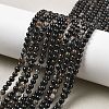 Natural Black Tourmaline Beads Strands G-Q031-A01-4mm-1