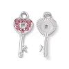 Alloy Light Rose Rhinestone Pendants ALRI-K049-10B-2