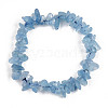 Unisex Chip Natural Aquamarine Beaded Stretch Bracelets BJEW-S143-55-2