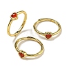 Heart Natural Carnelian Adjustable Rings RJEW-Q818-02G-01-1