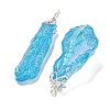 Electroplated Raw Rough Natural Quartz Crystal Big Pendants G-A229-02P-09-2