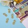 5Pcs Brass Micro Pave Clear Cubic Zirconia Pendants ZIRC-SZ0003-28-3