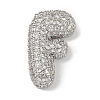 Rack Plating Brass Micro Pave Clear Cubic Zirconia Pendants ZIRC-U002-P-F-1