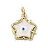 Evil Eye Enamel Shell Pendants KK-E092-26G-02-1