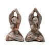 Natural Netstone Carved Healing Yoga Goddess Figurines DJEW-D012-06C-1