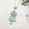 Yunnan Ethnic Style Miao Silver Pave Turquoise Pendant Necklaces Tibetan Nepalese Jewelry LV1527-8-1