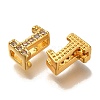 Rack Plating Number Brass Micro Pave Clear Cubic Zirconia Silde Charms KK-A231-13B-2