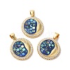 Rack Plating Brass Micro Pave Cubic Zirconia Pendants KK-K385-62G-2