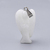 Angel Natural White Jade Pendants with Brass Clasps G-R220-13M-3