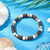 Natural Lava Rock & Wood Beads Bracelets BJEW-JB10977-2