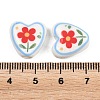 Floral Printed Porcelain Beads PORC-A033-01B-3