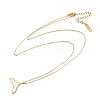 Ion Plating(IP) 304 Stainless Steel & Plastic Whale Tail Pendant Cable Chain Necklaces for Women NJEW-P320-11G-02-4