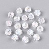 Transparent Spray Painted Glass Beads LS-EGLA-N018-4mm-12-1