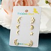 304 Stainless Steel Earring Sets EJEW-S248-05C-G-1