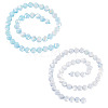 2Strands 2 Colors Anti-Tarnish Electroplate Glass Beads Strands GLAA-TA0003-78-3