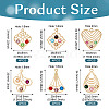 24Pcs 6 Style Iron with Glass Pendants IFIN-TA0001-61-3