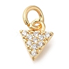 Brass Micro Pave Cubic Zirconia Pendants KK-Q001-08G-1