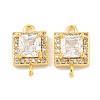 Brass Pave Clear Cubic Zirconia Connector Charms KK-P275-43G-1