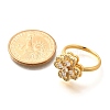 Flower Rotatable Finger Ring for Women RJEW-U035-01G-06-5