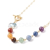 Natural Mixed Gemstone Beaded Pendant Necklace with Glass Lotus NJEW-JN03887-4