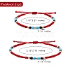 4Pcs 4 Style Glass Seed & Brass Braided Bead Bracelets and Anklets Set SJEW-SW00003-05-4