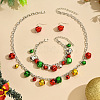 Christmas Bell Alloy Pendant Necklaces & Dangle Earrings & Charm Bracelets Sets WGF39B9-05-1