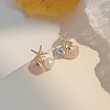 Alloy Enamel Shell Shape Stud Earrings FS-WG66C11-02-1